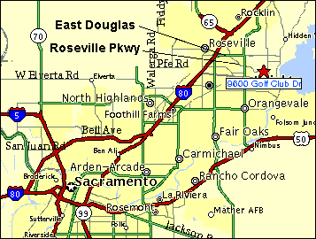 Map to Granite Bay Golf Course